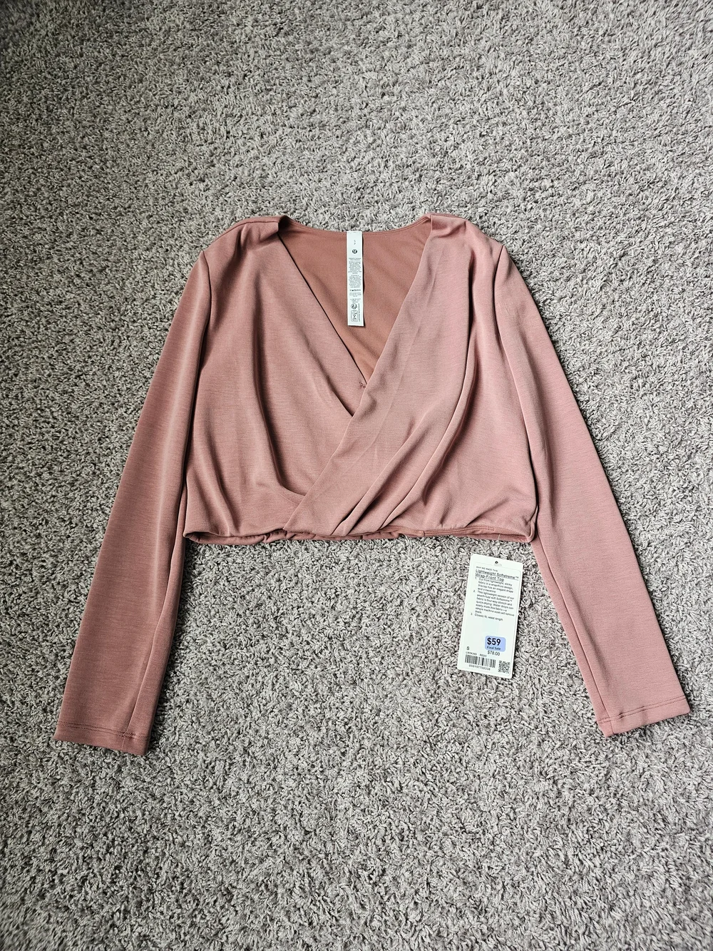 Lululemon Softstreme Wrap Front Top In Red Clay Size Small